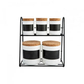 Karaca Black Tape Stand Spice Set |  153.03.06.1892